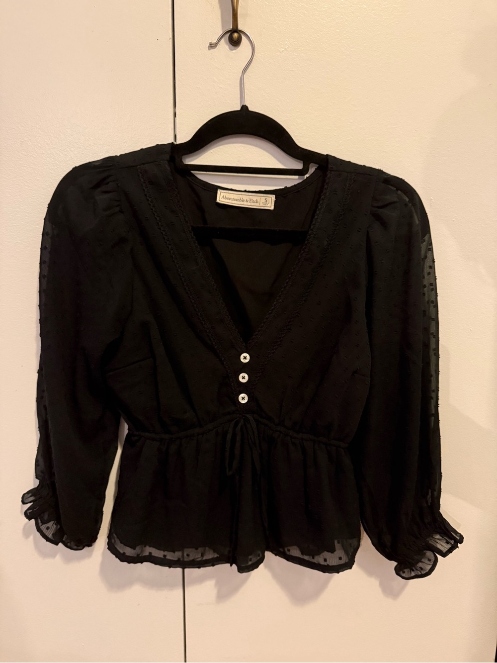 Abercrombie & Fitch black peplum top